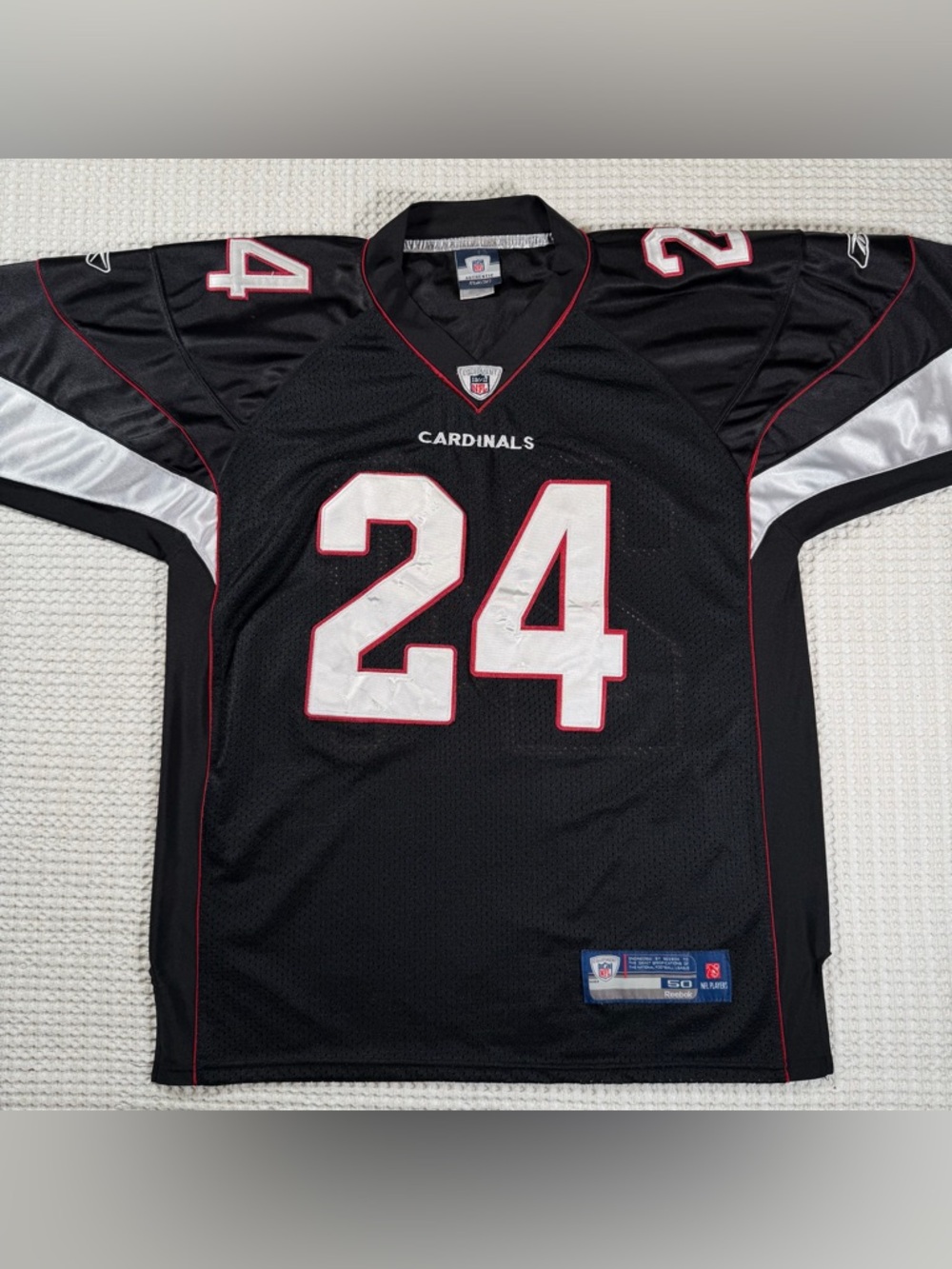 Reebok Arizona Cardinals Wilson #24 Jersey Mens Size 50 Black NFL Stitched